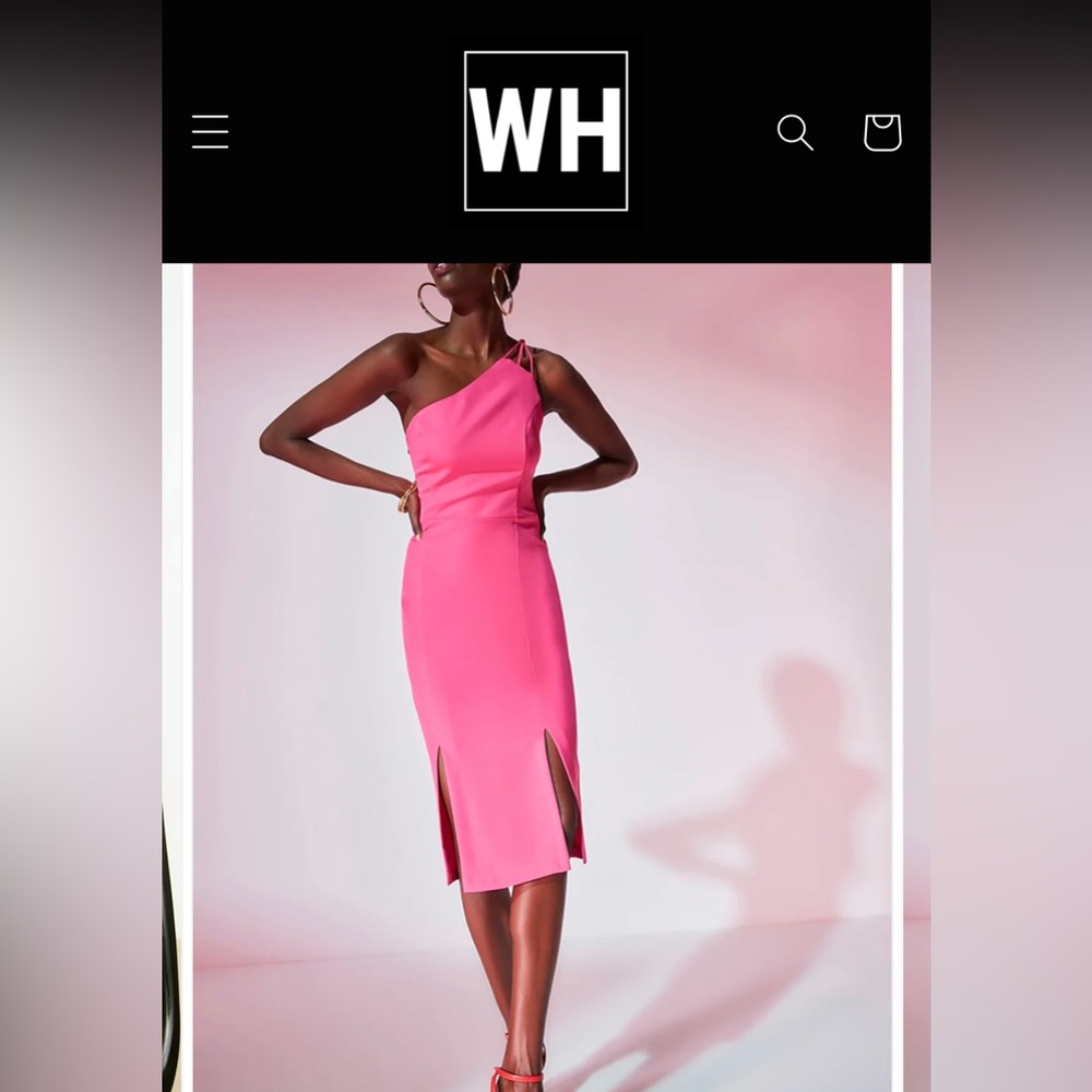 Worn once pink one shoulder pencil dress